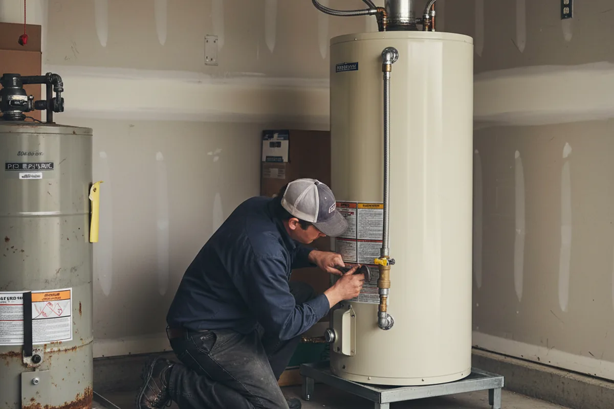 Water heater and shutoff valve replacement in Seanor