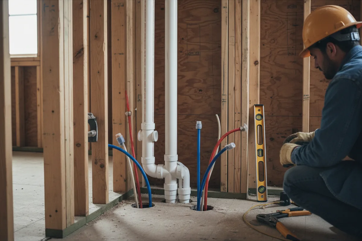 Drain and supply rough-in during Garbage Disposal Repair in Seanor